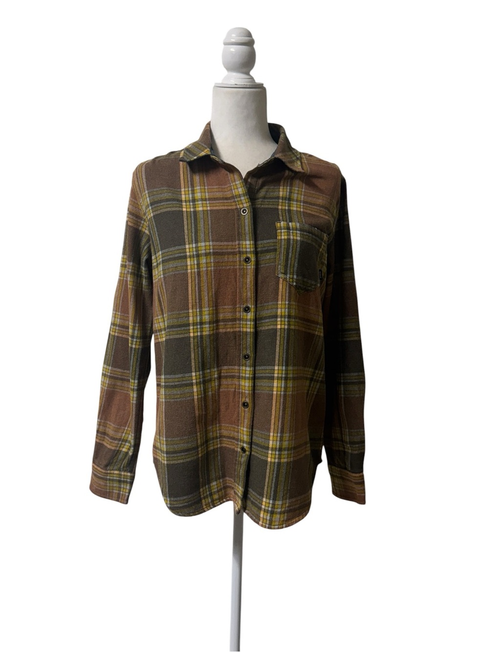 Prana Golden Canyon women's flannel  Granola Earthy outdoor grunge  small top